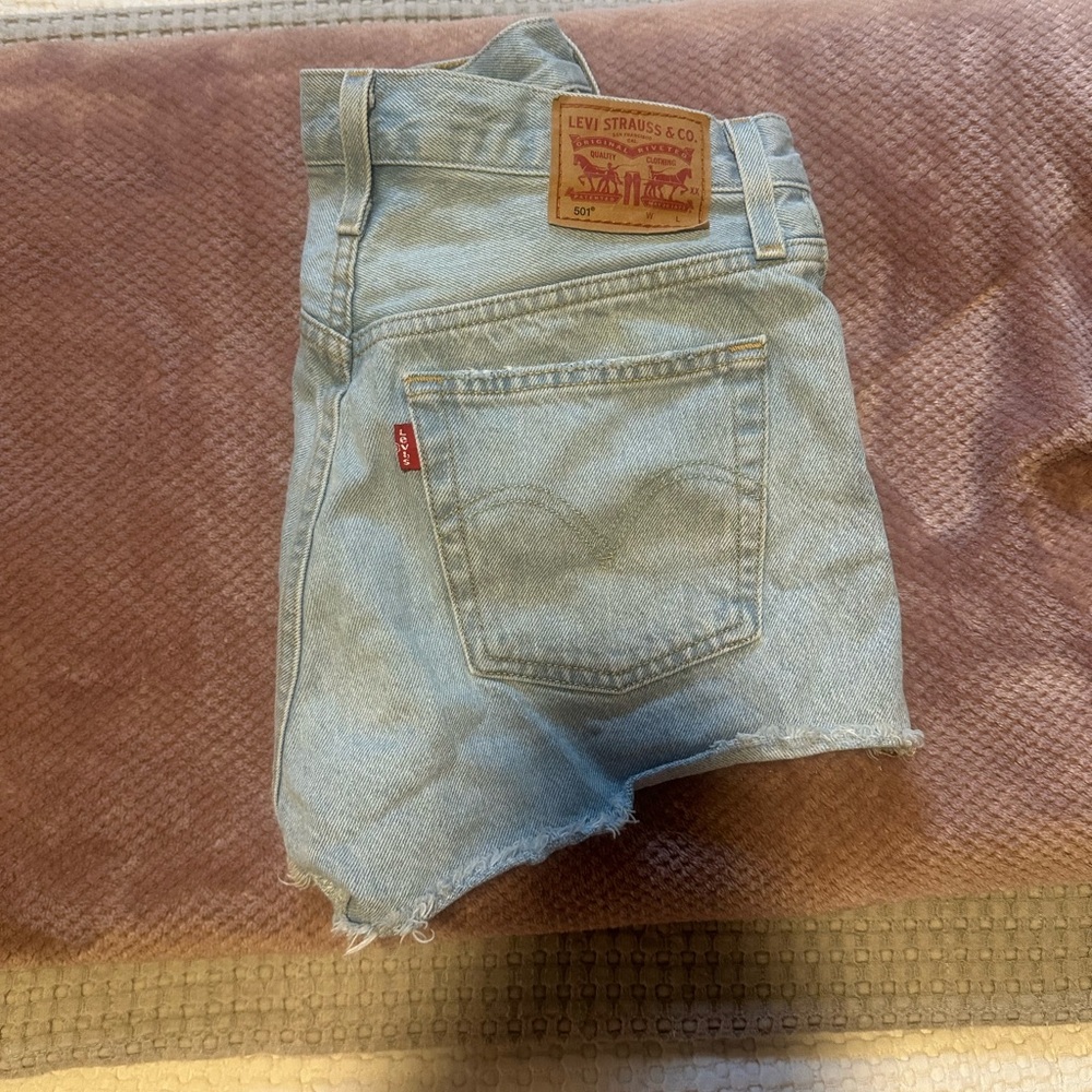 Levi's Light Blue 501 Denim Shorts